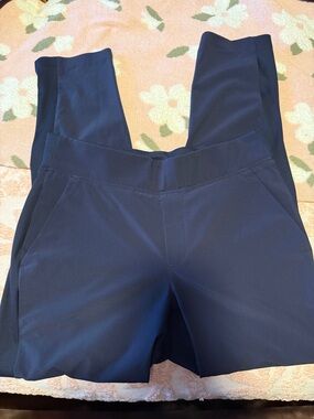 Athleta Navy Performance Leggings with Side Panels